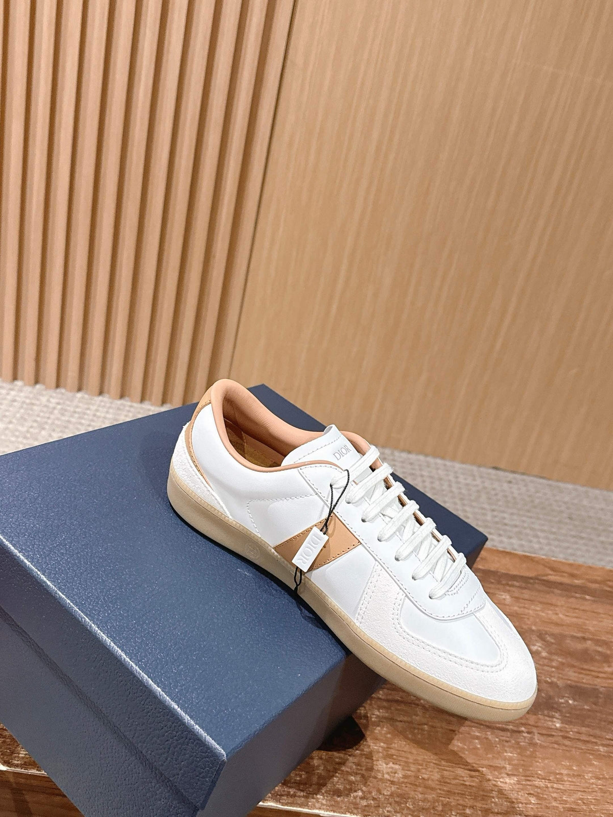 Leder-Sneaker Low-Top Weiß und Schwarz – Herren