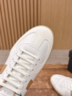 Leder-Sneaker Low-Top Weiß und Schwarz – Herren
