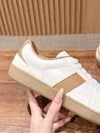 Leder-Sneaker Low-Top Weiß und Schwarz – Herren
