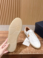 Leder-Sneaker Low-Top Weiß und Schwarz – Herren