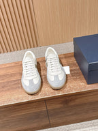 Leder-Sneaker Low-Top Weiß und Schwarz – Herren