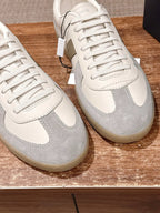 Leder-Sneaker Low-Top Weiß und Schwarz – Herren