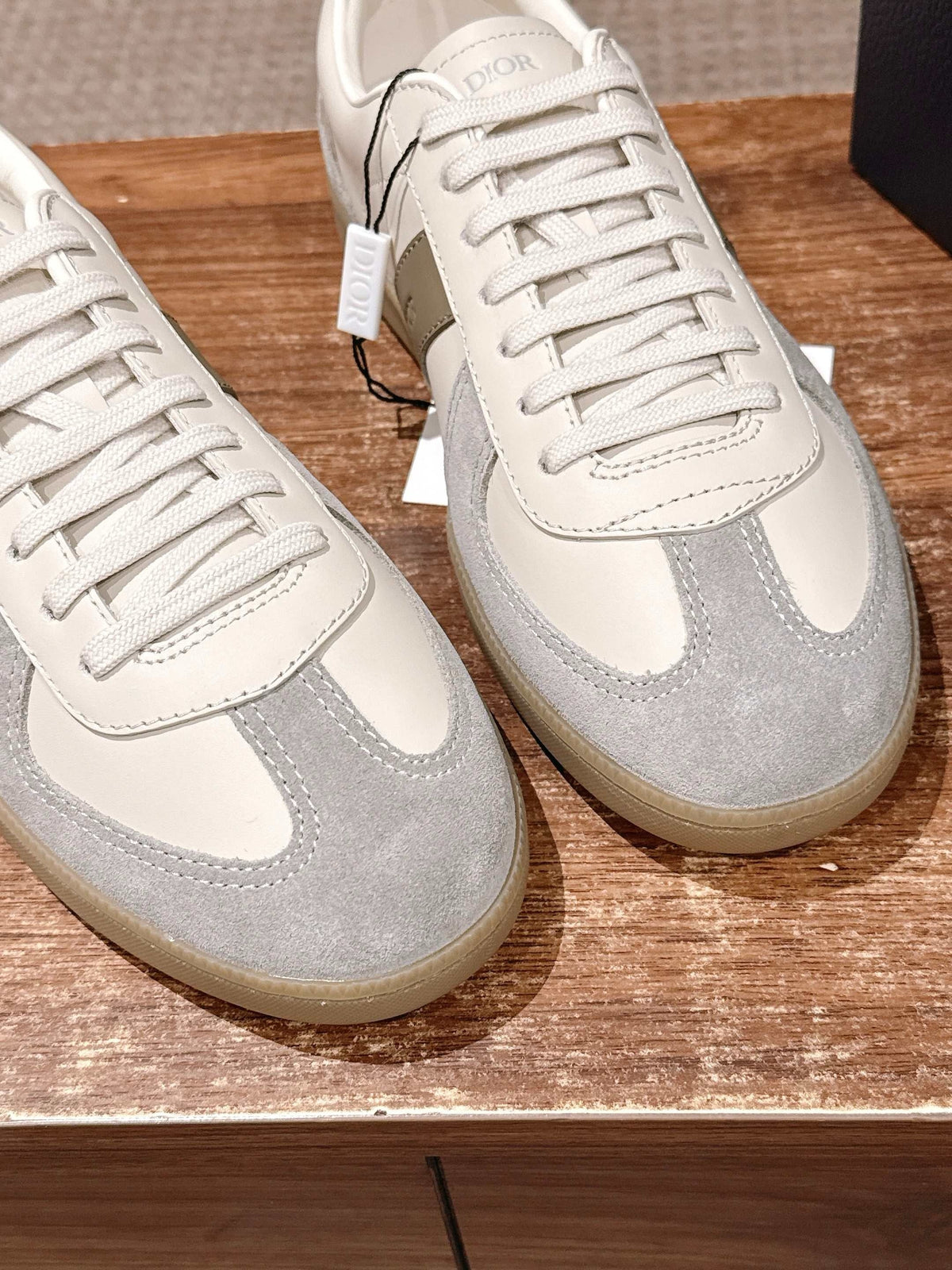 Leder-Sneaker Low-Top Weiß und Schwarz – Herren