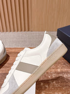 Leder-Sneaker Low-Top Weiß und Schwarz – Herren