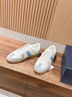 Leder-Sneaker Low-Top Weiß und Schwarz – Herren