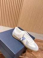 Leder-Sneaker Low-Top Weiß und Schwarz – Herren