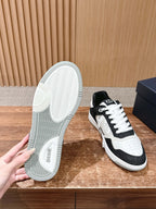 Herren-Sneaker aus Leder mit niedrigem Schaft, blau und weiß