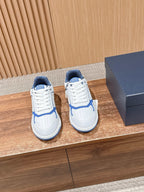 Leather Low-Top Black Grained Sneakers - Men's