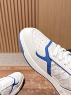 Leather Low-Top Black Grained Sneakers - Men's