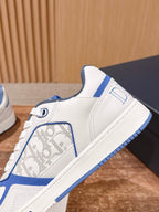 Leather Low-Top Black Grained Sneakers - Men's