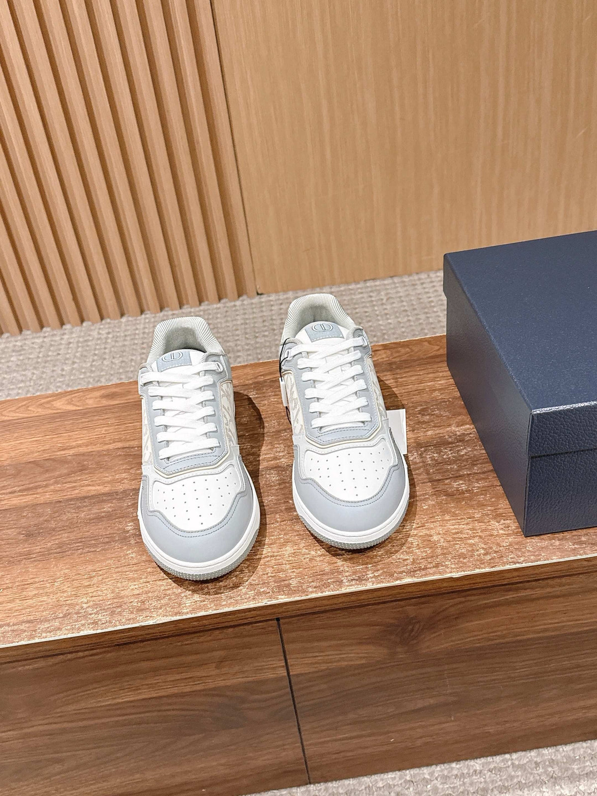 White and Grey Sneakers