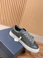 Leather Low-Top Navy Sneakers - Men's