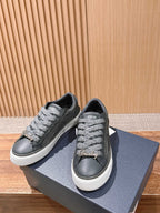 Leather Low-Top Navy Sneakers - Men's