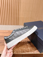 Leather Low-Top Navy Sneakers - Men's
