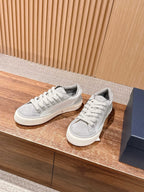 Leather Low-Top Navy Sneakers - Men's