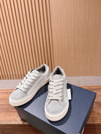Leather Low-Top Navy Sneakers - Men's