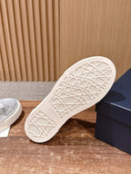 Leather Low-Top Navy Sneakers - Men's