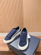 Leather Low-Top Navy Sneakers - Men's