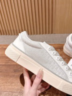 Leather Low-Top White Sneakers - Men's