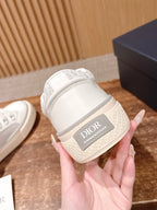 Leather Low-Top White Sneakers - Men's