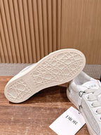 Leather Low-Top White Sneakers - Men's