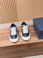 Leather Low-Top White Sneakers - Men's