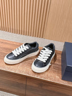 Leather Low-Top White Sneakers - Men's