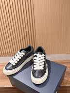 Leather Low-Top White Sneakers - Men's