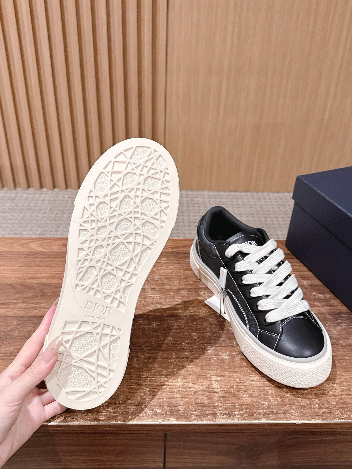Leather Low-Top White Sneakers - Men's