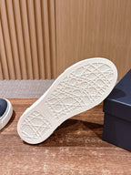 Leather Low-Top Grey and White Sneakers - Men's