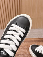 Leather Low-Top Grey and White Sneakers - Men's
