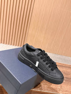 Leather Low-Top Grey and White Sneakers - Men's