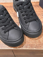 Leather Low-Top Grey and White Sneakers - Men's