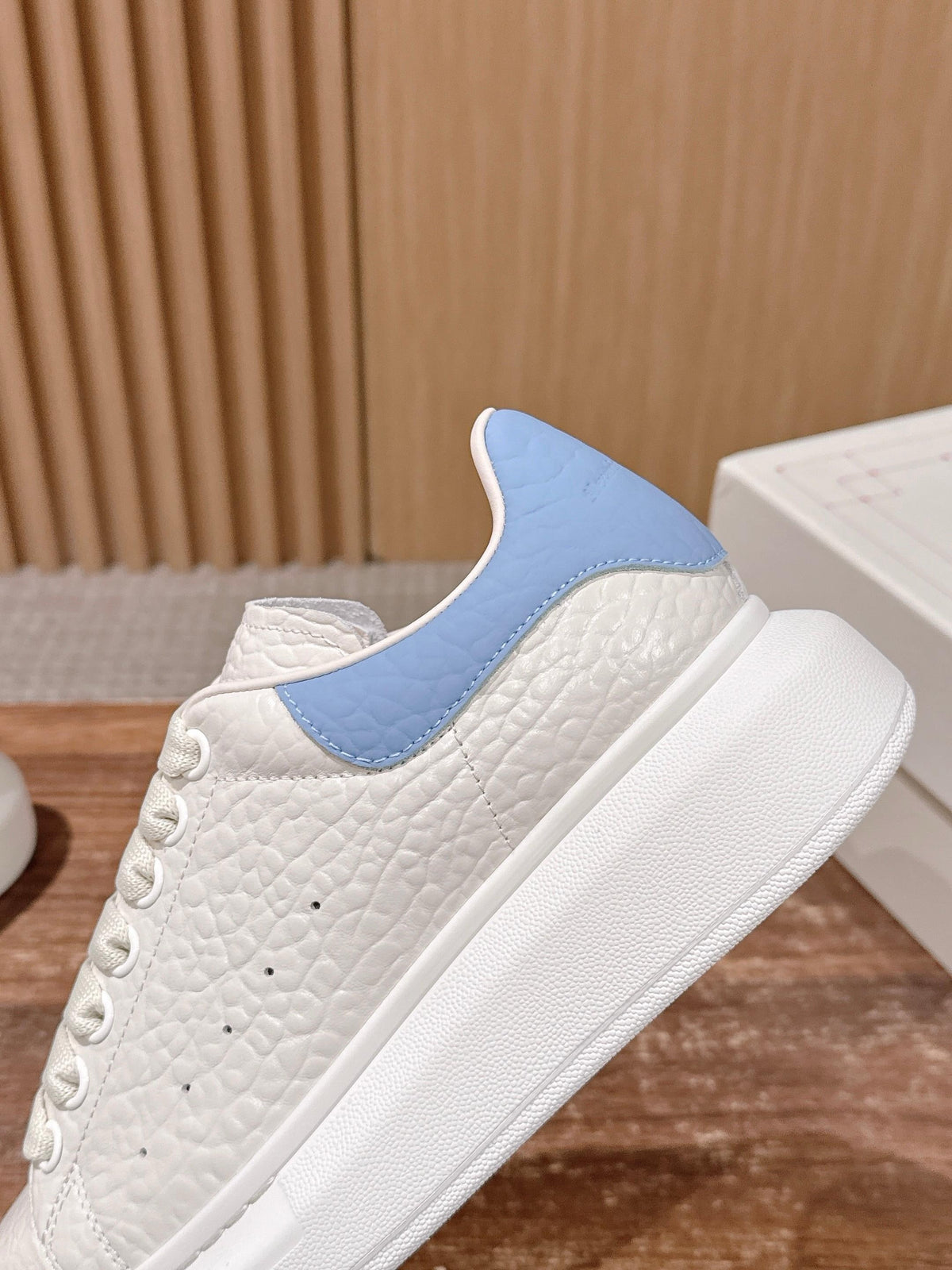 White and Blue Sneakers