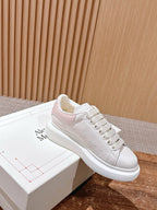White Leather Plain Platform - Women's
