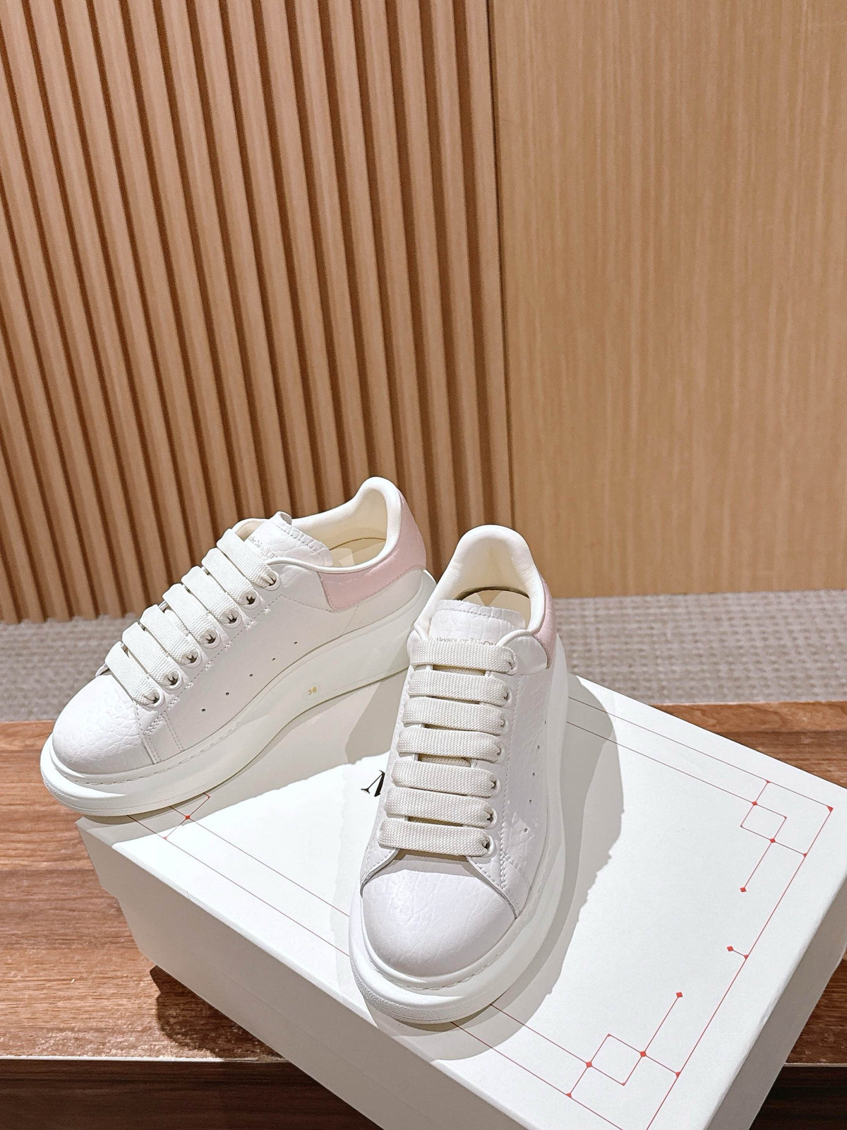 White Leather Plain Platform - Women's