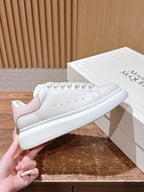 White Leather Plain Platform - Women's