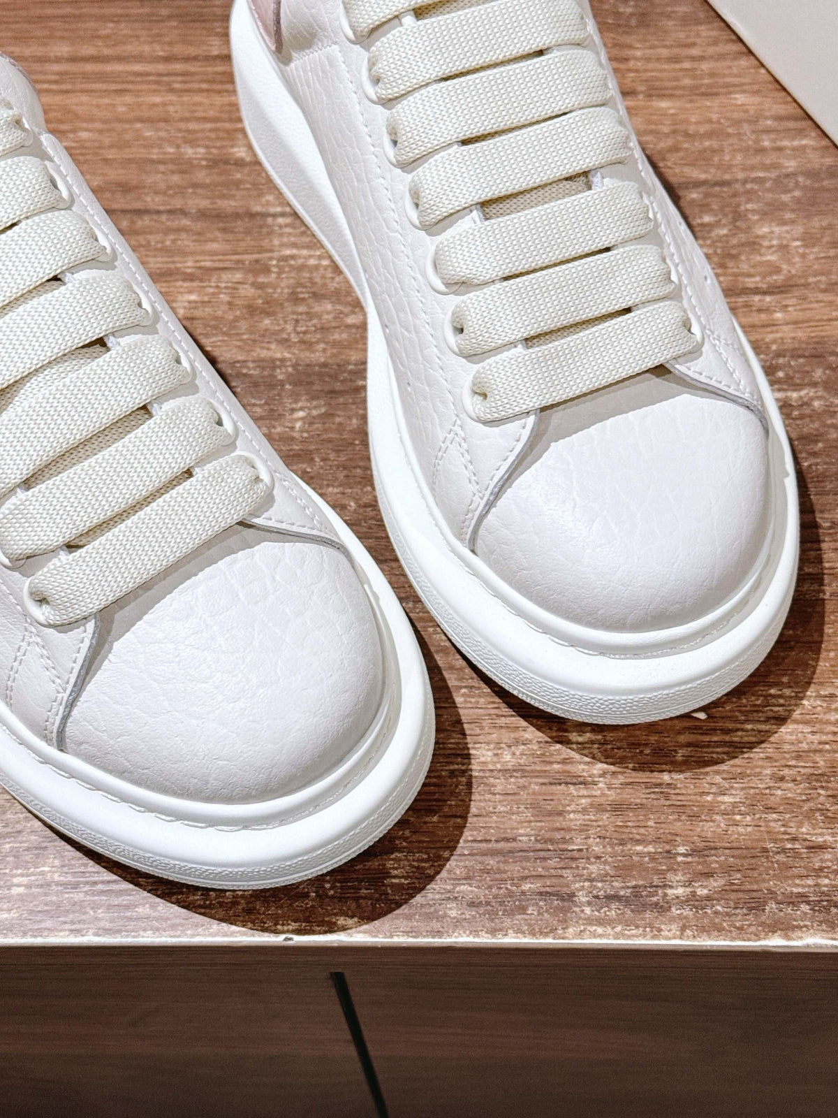 White Leather Plain Platform - Women's