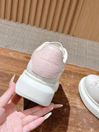 White Leather Plain Platform - Women's