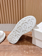 White Leather Plain Platform - Women's