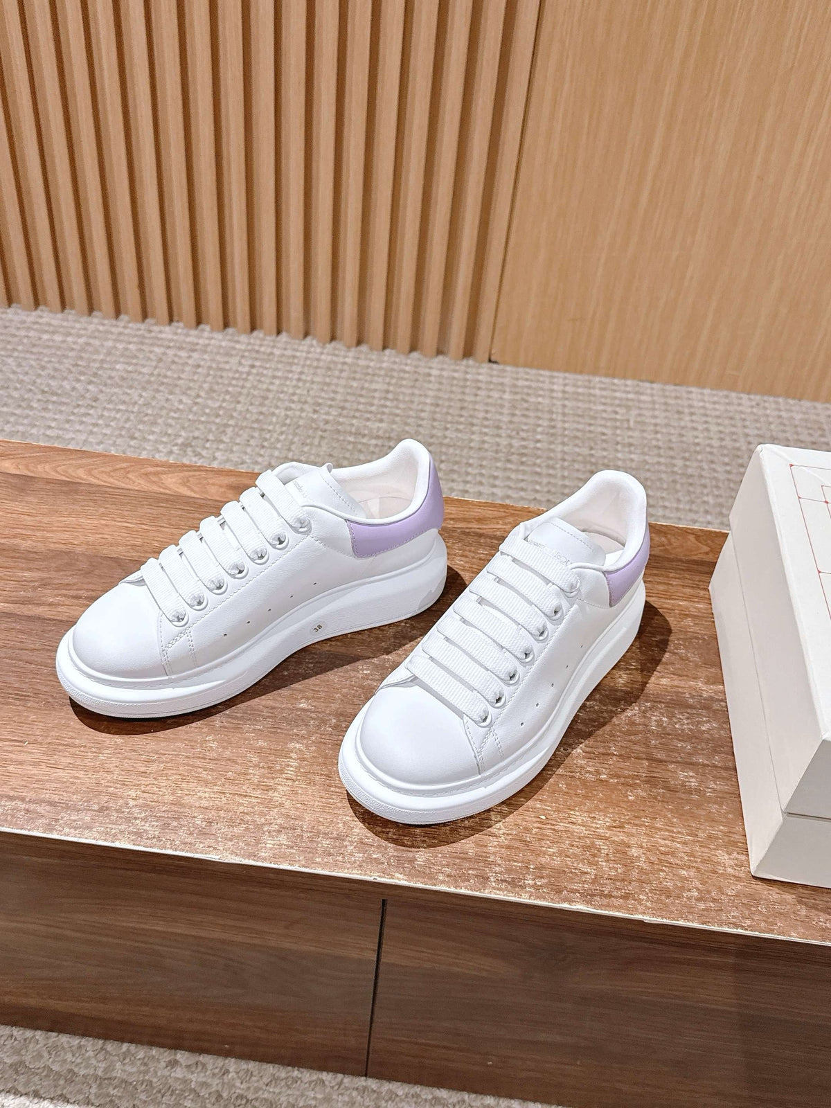 White Leather Plain Platform - Women's