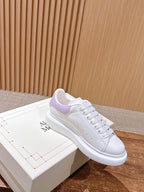 White Leather Plain Platform - Women's