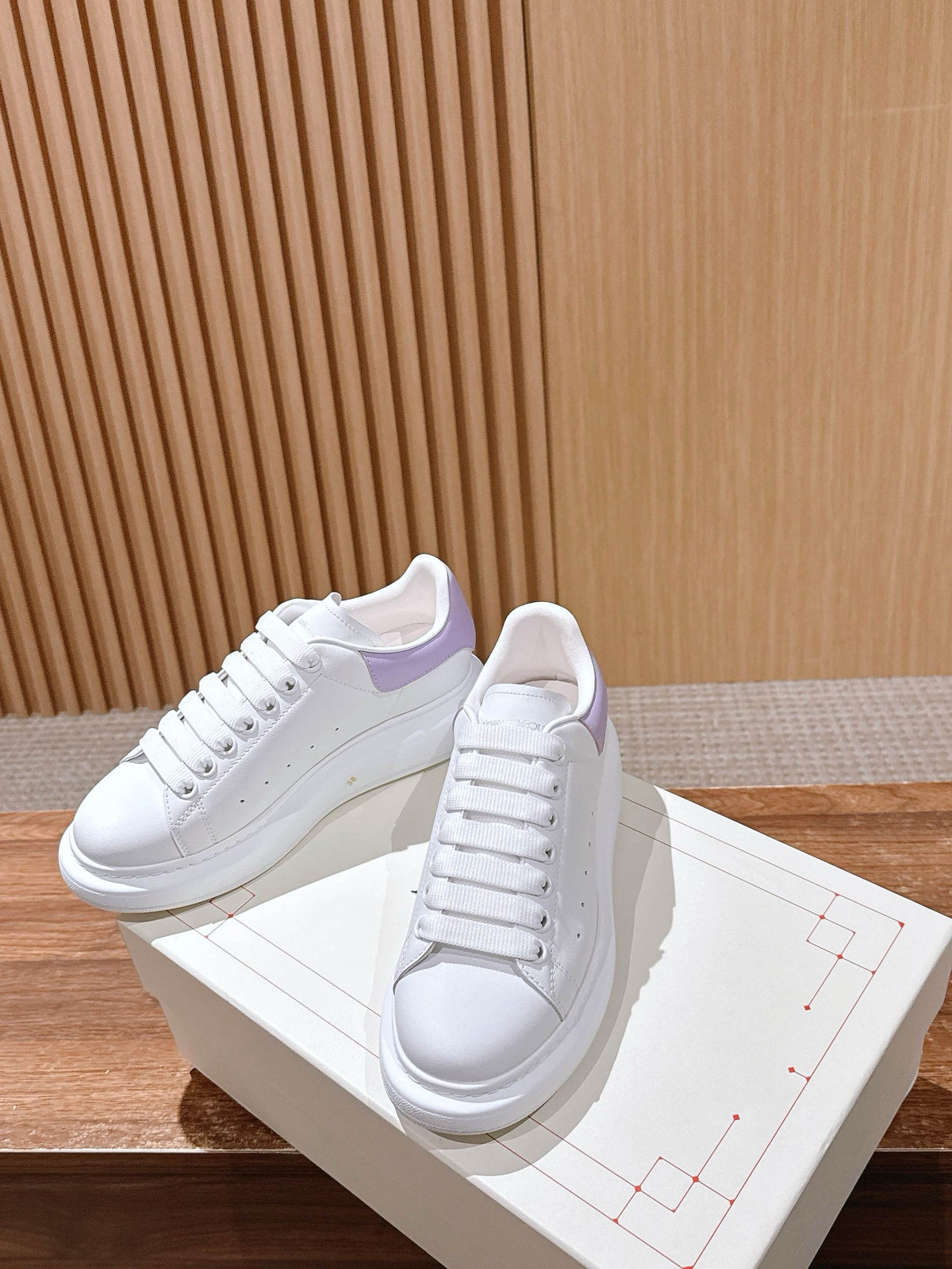 White Leather Plain Platform - Women's