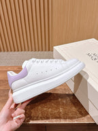 White Leather Plain Platform - Women's