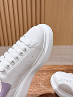 White Leather Plain Platform - Women's