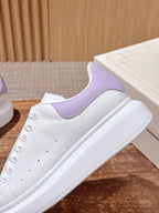 White Leather Plain Platform - Women's