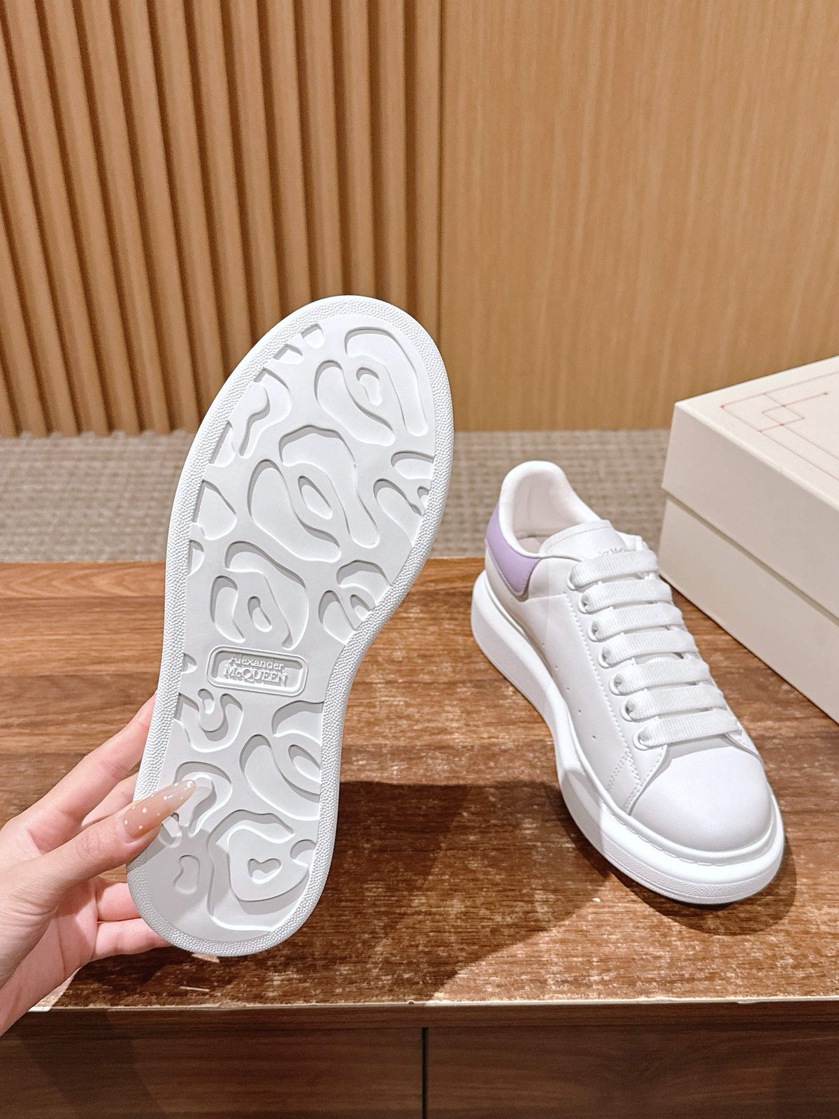 White Leather Plain Platform - Women's