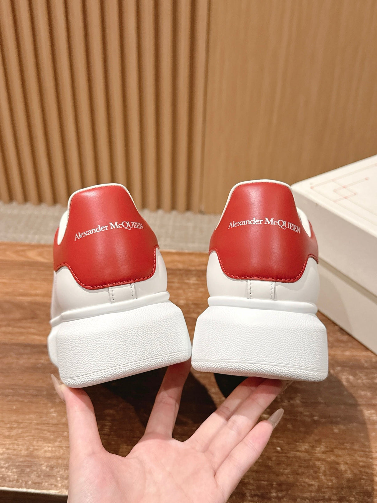White and Red Sneakers