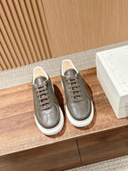 Dark Brown and White Sneakers