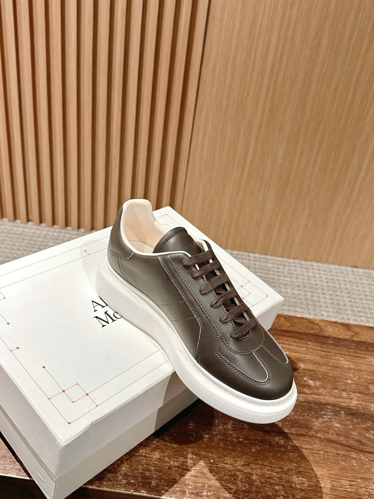 Dark Brown and White Sneakers